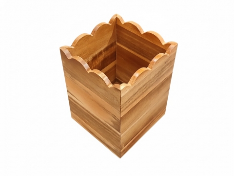 Scallop acacia untensil holder